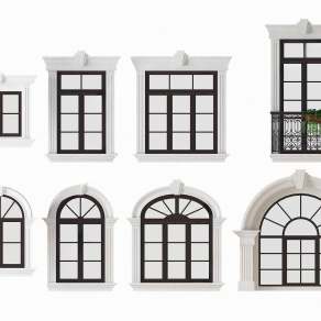 欧式推拉窗3D模型下载